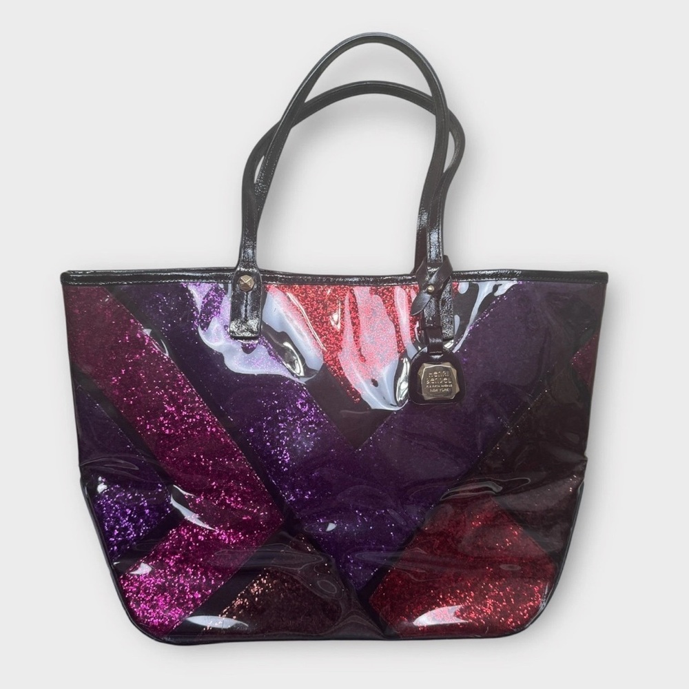 Henri Bendel New York Glitter Chevron Tote